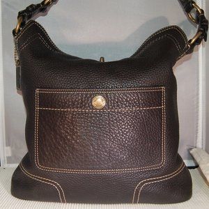 Coach Pebbled Leather Black Shoulder Bag
